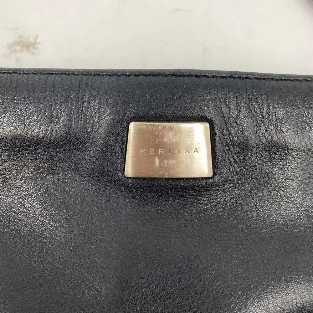 Perlina Black Leather Shoulder Bag | Women’s OS Portable Classic Style